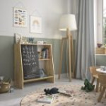 Children's storage furniture with chalkboard