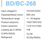 Solar chest freezer 268L