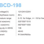 Solar top freezer refrigerator  198L