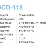 Solar top freezer refrigerator 118L