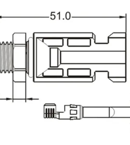 Panel Mounted MC4 Solar Connector